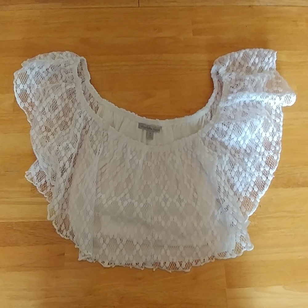 Charlotte Russe lace crop top size med